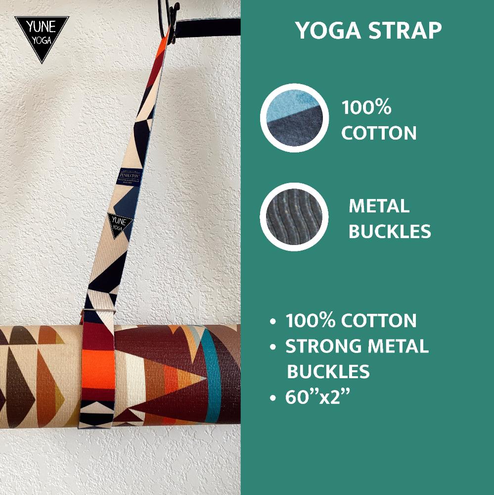 Bowie Yoga Strap – White Stretching Strap w/ Metal Buckles | Yune Yoga