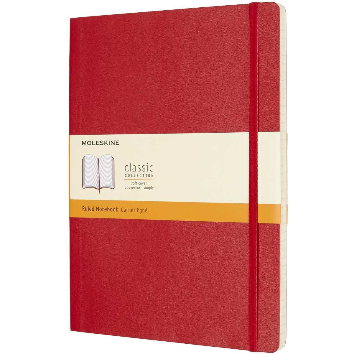 MOLESKINE XL, puha kötés, vonalas, piros (QP621F2)-0