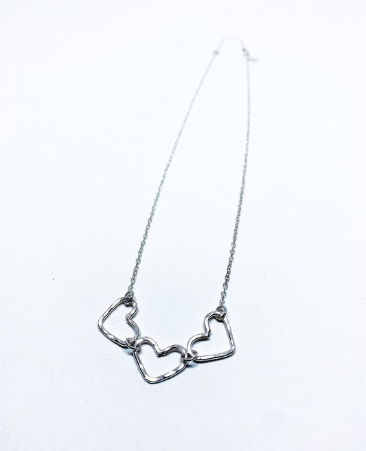 Triple Hearts Chakra Necklace-0