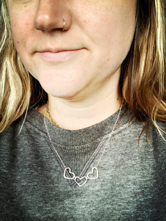 Triple Hearts Chakra Necklace-1