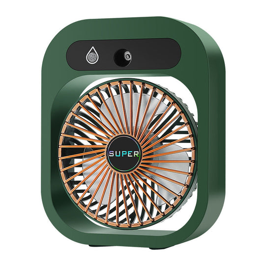 NNEDSZ Portable USB Rechargeable Misting Fan – Compact Personal Fan with Cooling Spray - Green Colors-0