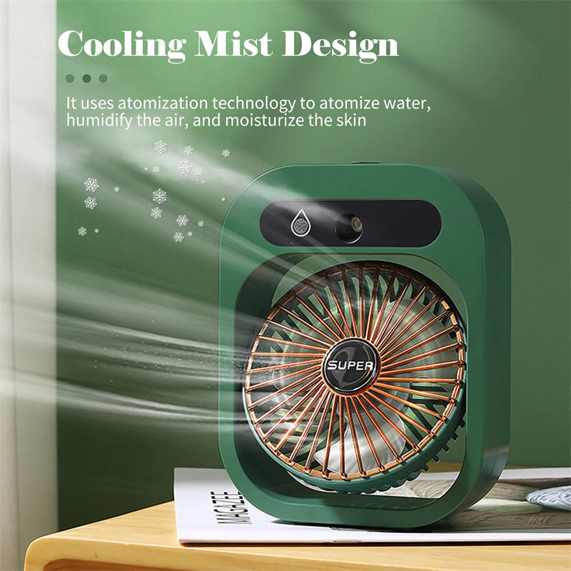 NNEDSZ Portable USB Rechargeable Misting Fan - Compact Personal Fan with Cooling Spray - White Colors-1