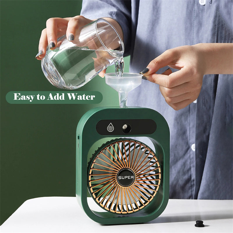 NNEDSZ Portable USB Rechargeable Misting Fan - Compact Personal Fan with Cooling Spray - White Colors-3