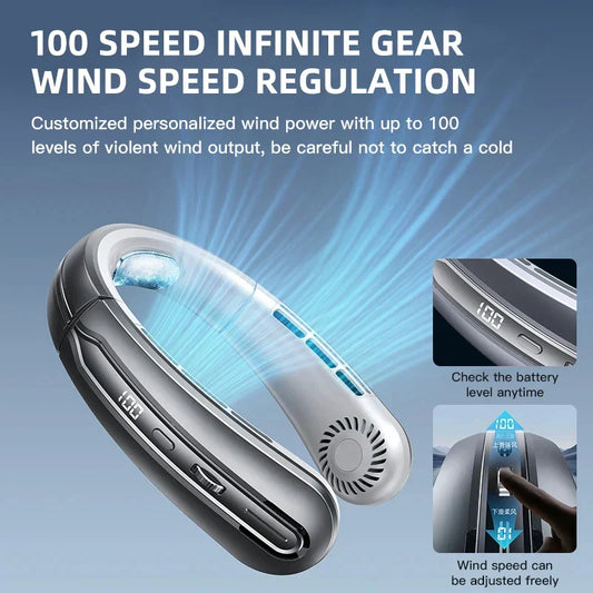 Portable Neck Fan with USB Rechargeable