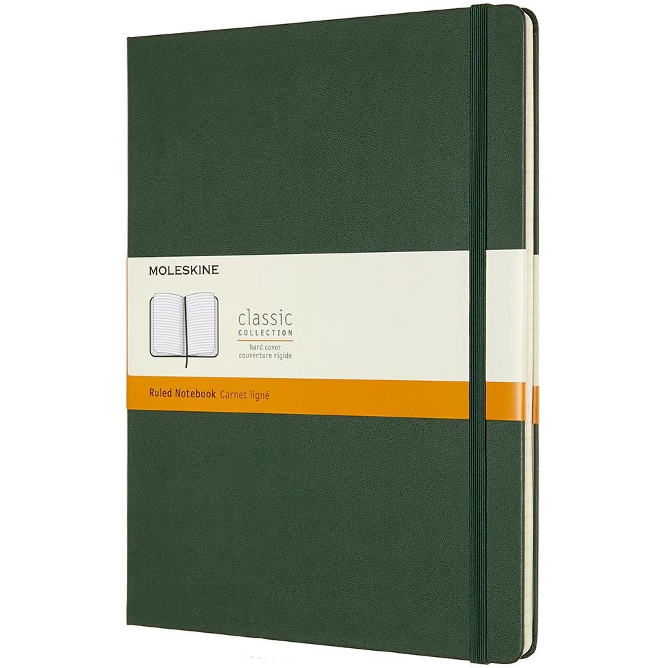 MOLESKINE XL, kemény kötés, vonalas, zöld (QP090K15)-0